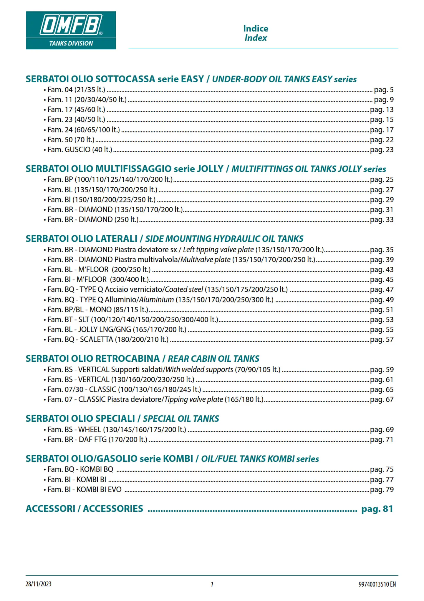 Tanks Catalogue OMFB EN