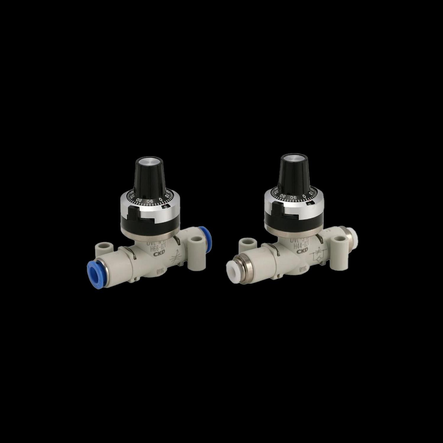 Throttle non-return valve with scale, series DVL
