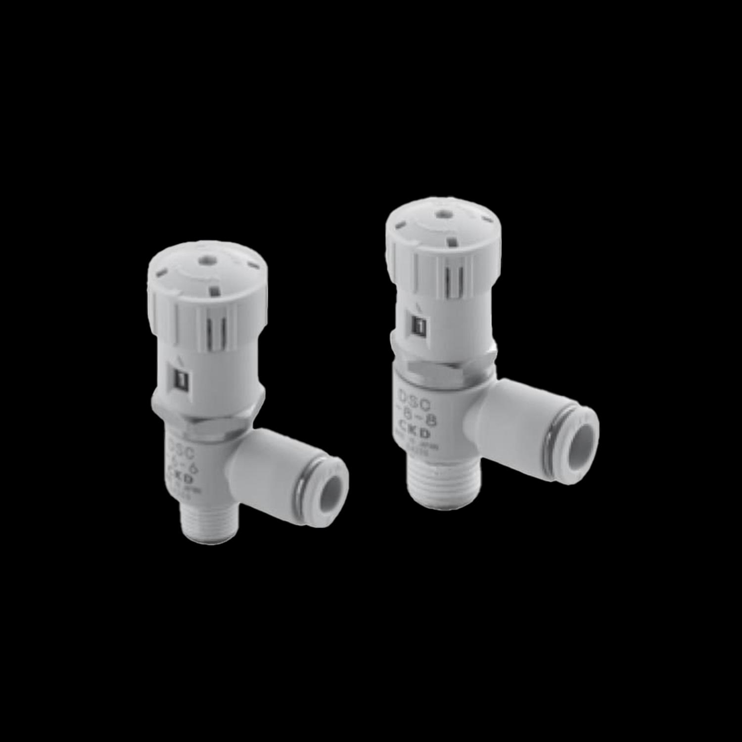 Throttle non-return valve with scale, series DSC