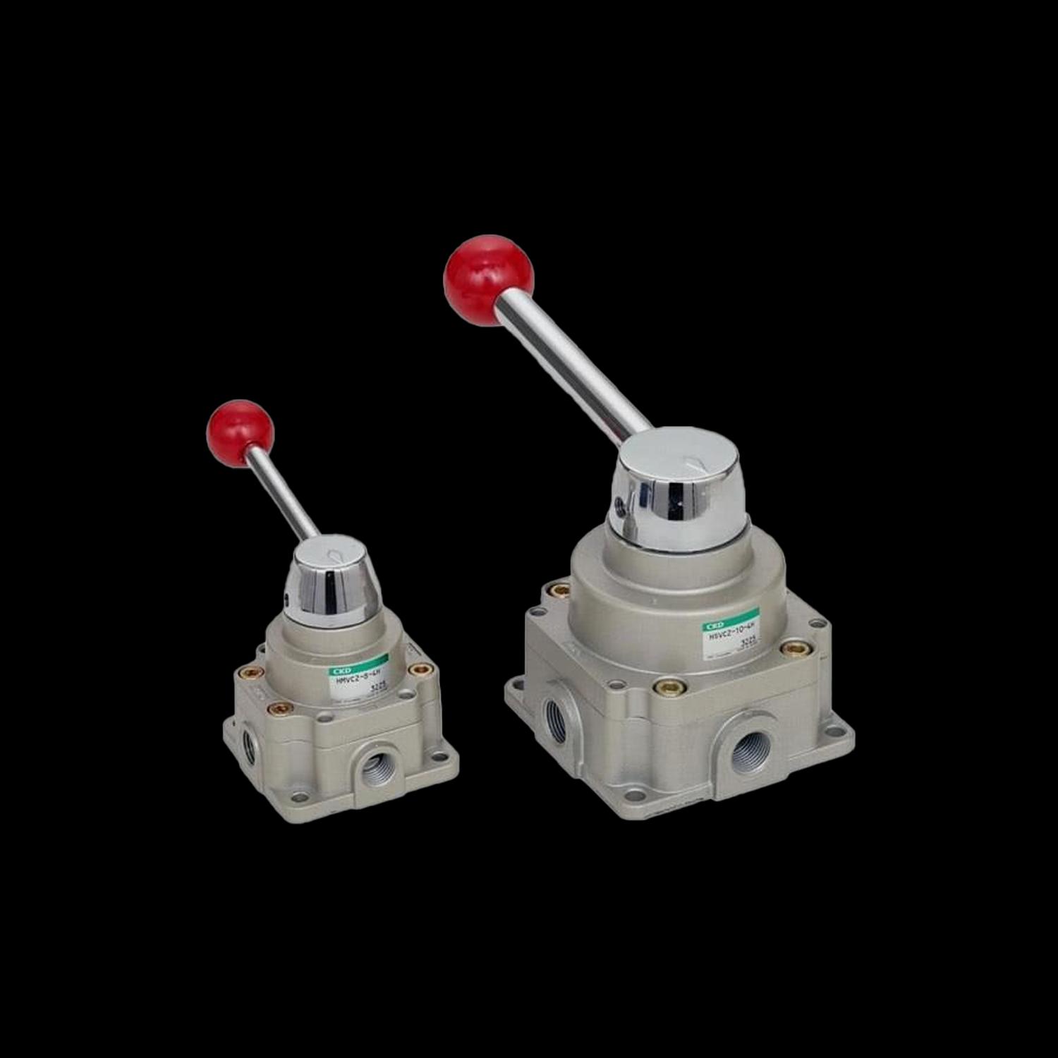 Hand lever valves, 4/3-way valves, series HMV/HSV